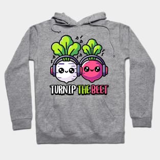 Turnip The Beet! Cute Vegetable Music Pun Cartoon Hoodie